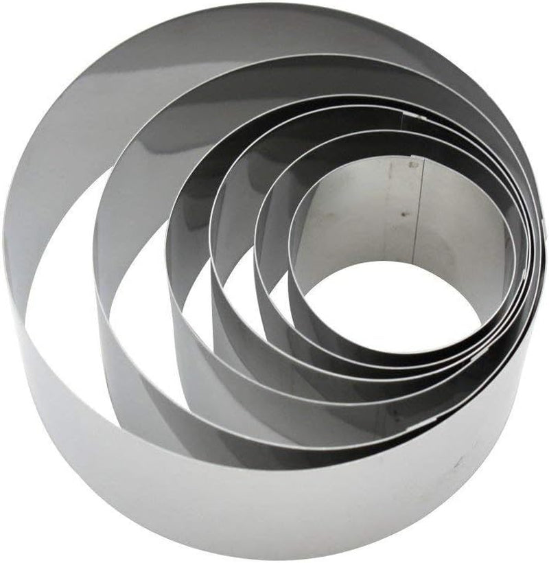 Set de 6 inele de desert Fackelmann, profesionale, oțel, argintiu