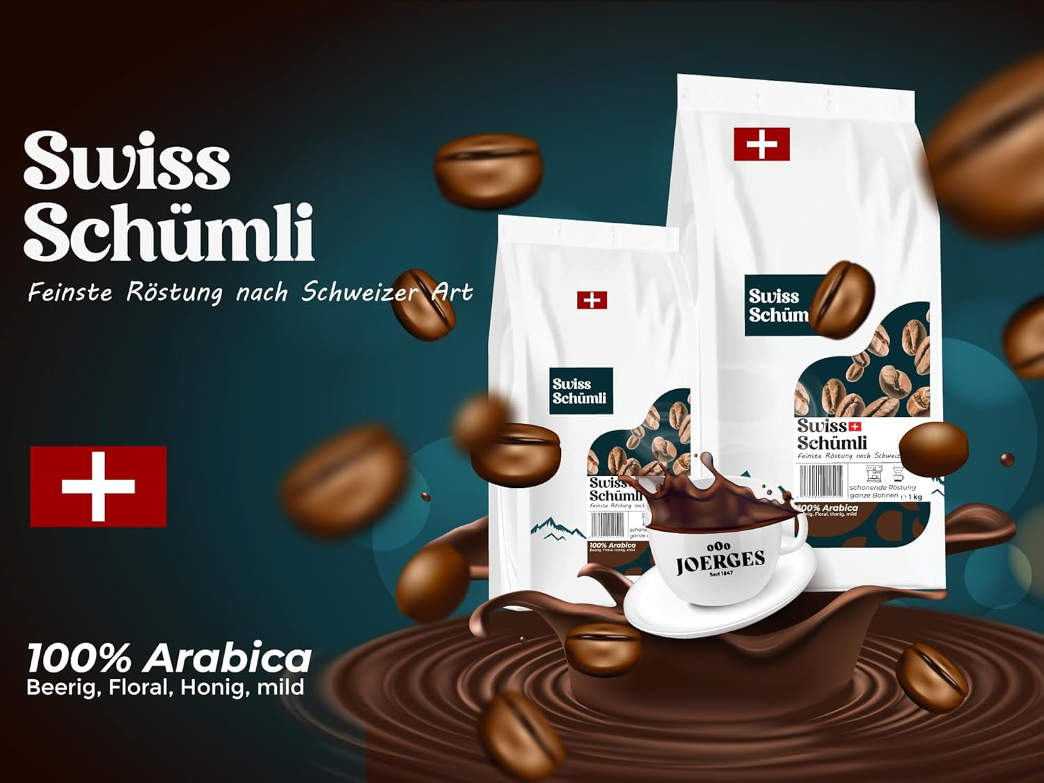 Din peste 175 de ani de experiență: Boabe de cafea Schwiizer Schüümli Swiss Schümli 1kg – Prăjire ușoară pentru o cafea Schümli fină, cremă perfectă, intensitate 2/5, aciditate 1/5 – pentru o adevărată savurare a cafelei