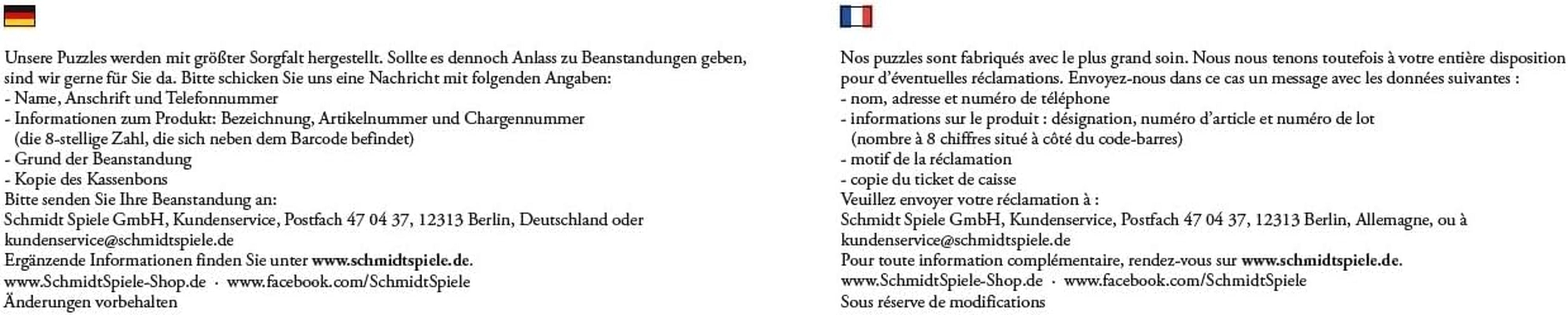 Schmidt Spiele 58344 La masa de puzzle, puzzle de 1000 de piese Puzzle Naty Shop