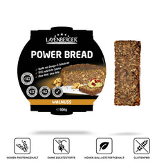 Layenberger Prower Bread Walnut, Eiweiß- Und Ballaststoffquelle, Ohne Konservierungsmittel, Ohne Hefe, Ohne Mehl, Mit 14G Protein Pro 100G, (1 X 500G) Mixture for baking and cooking Naty Shop