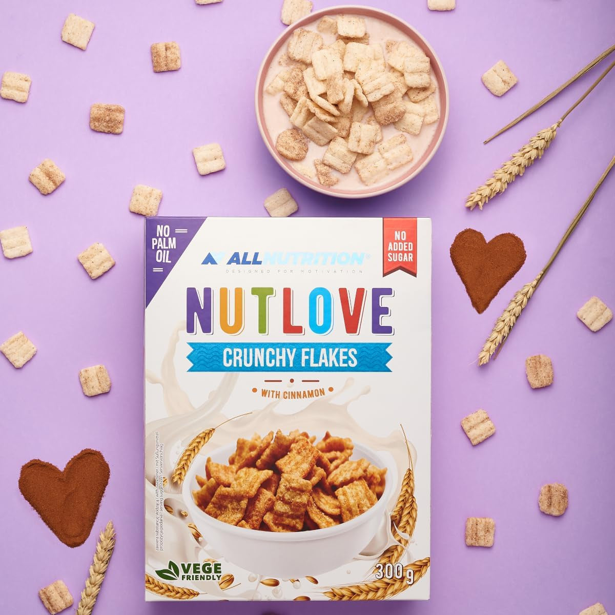 Allnutrition Nutlove Crunchy Flakes with Cinnamon 300G Cereal Naty Shop