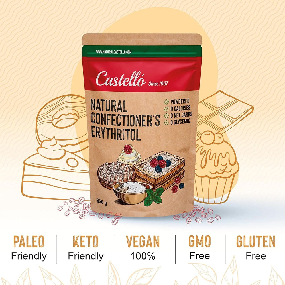 Natural Erythritol - Icing Sugar | 10G = 7G sugar, 850 grams Sweeteners Naty Shop