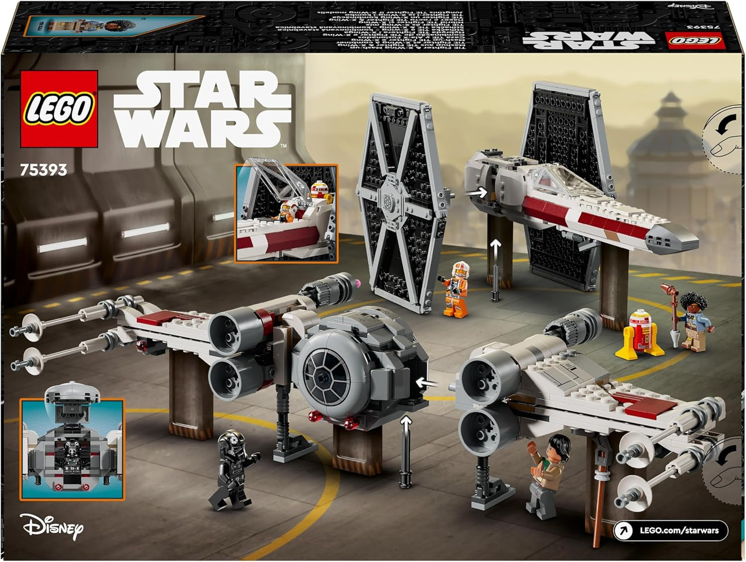 LEGO Star Wars TIE Fighter & X-Wing Mashup, Starfighter Buildable Toy, Gift Idea for Kids, Customizable Starships, Gift for Boys, Girls and All Fans 75393 Building Sets Beuche den LEGO-Store
