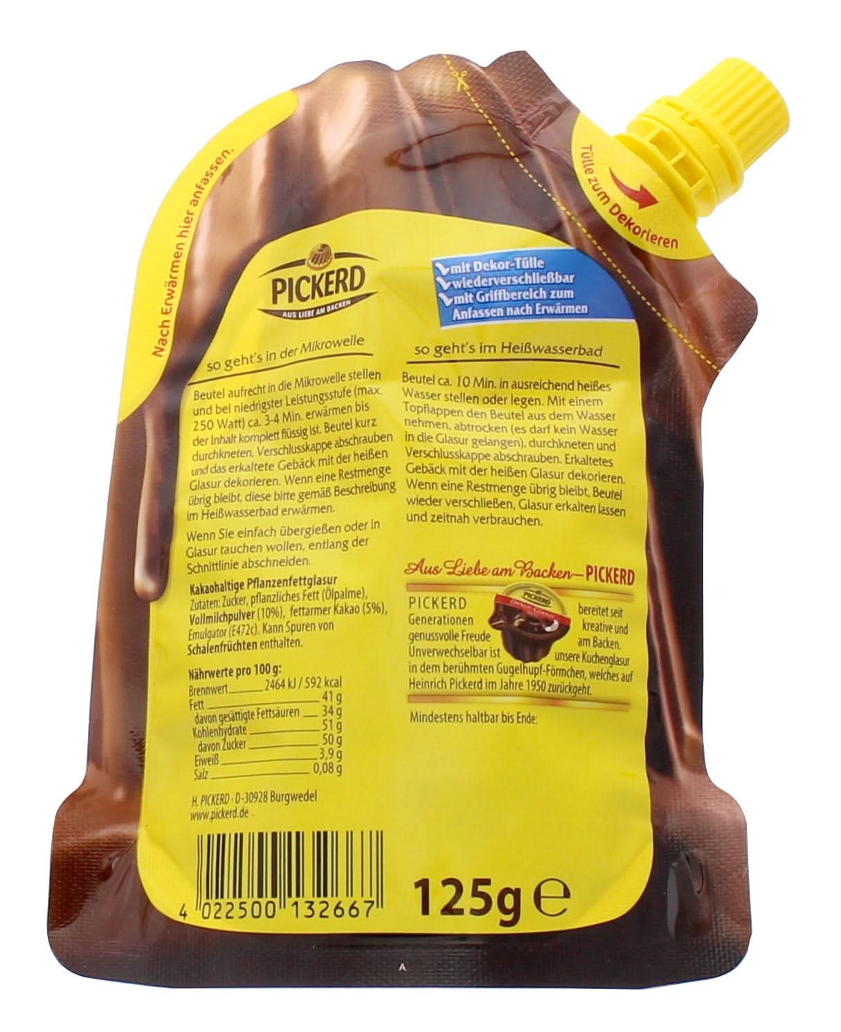 Cake icing, Milk chocolate, 125 grams Glazes and Decor Naty Shop