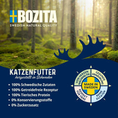 Bozita Pouch Bucăți de hrană umedă în sos cu carne de vită - 12 pliculețe x 85g Hrană umedă fără cereale și grâu pentru pisici - Hrană umedă pentru pisici adulte cu 8,5% proteine și 4,5% grăsimi
