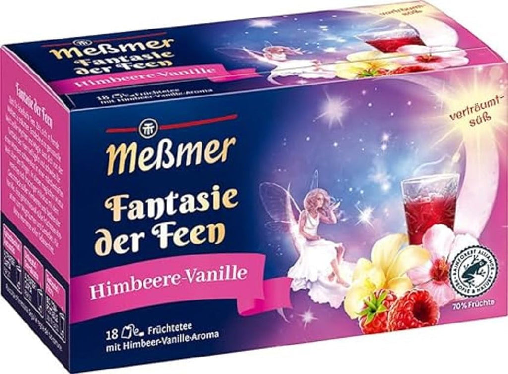 Meßmer Fantasie Der Feen / Zmeură-vanilie / Exclusiv online / 18 pliculețe de ceai / Vegan / Fără gluten / Fără lactoză