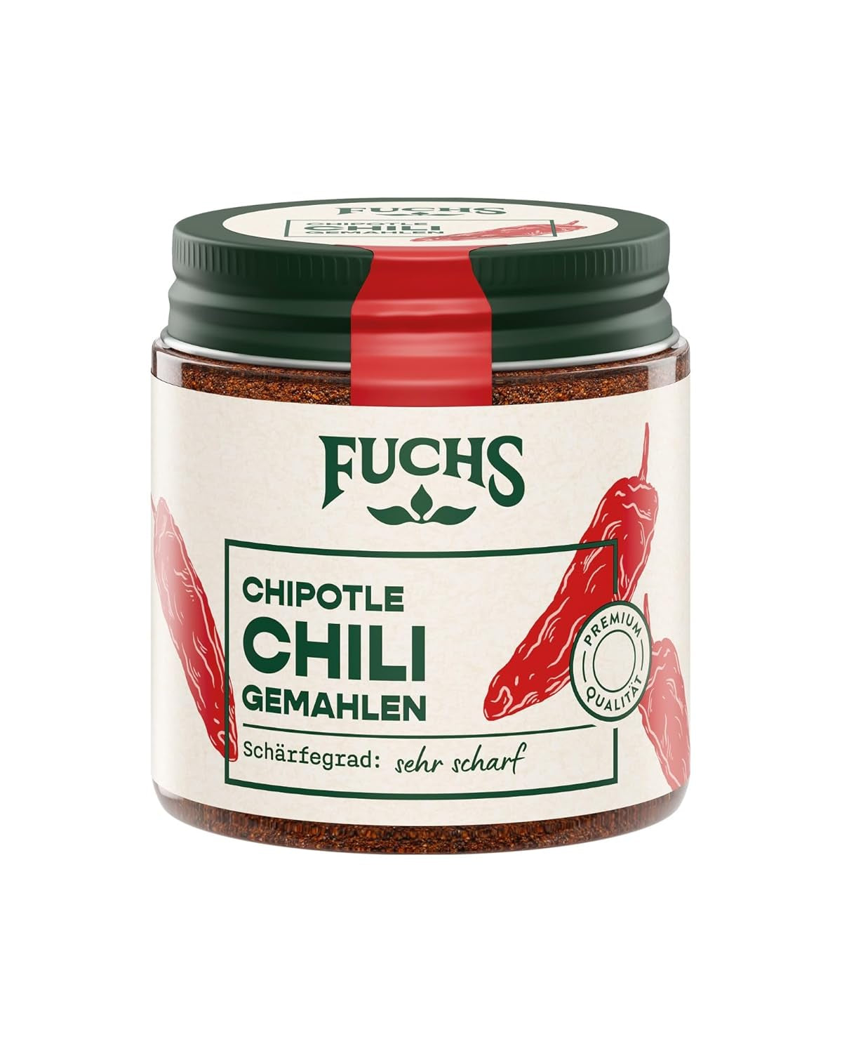 Fuchs Gewürze - Chipotle Chili gemahlen | Rauchiges Chilipulver | Chilli powder in Premium Quality 50 g im wiederverschließbaren Gewürzglas