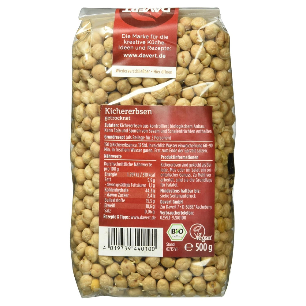 Davert Bio chickpeas, 500 g