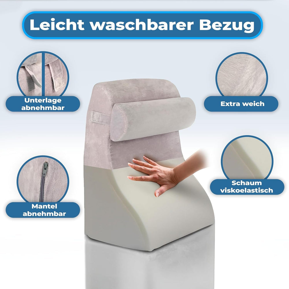 Pernă de citit cu spumă cu memorie | Pernă ergonomică pentru spate și pană pentru pat, canapea și canapea | Pernă ortopedică de susținere pentru dureri de spate și tensiune