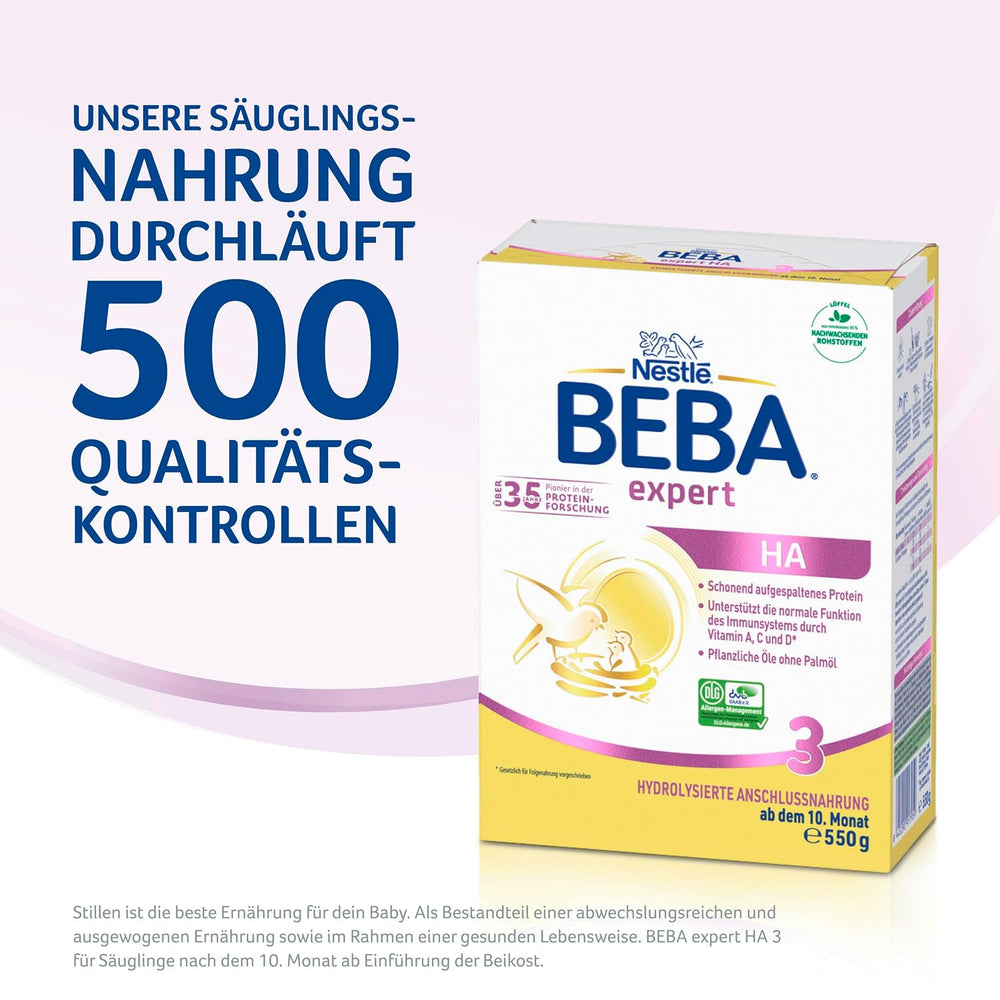 BEBA expert HA 3 Hydrolyzed continuation formula, from 10 months, 1 pack (1 x 550 g)