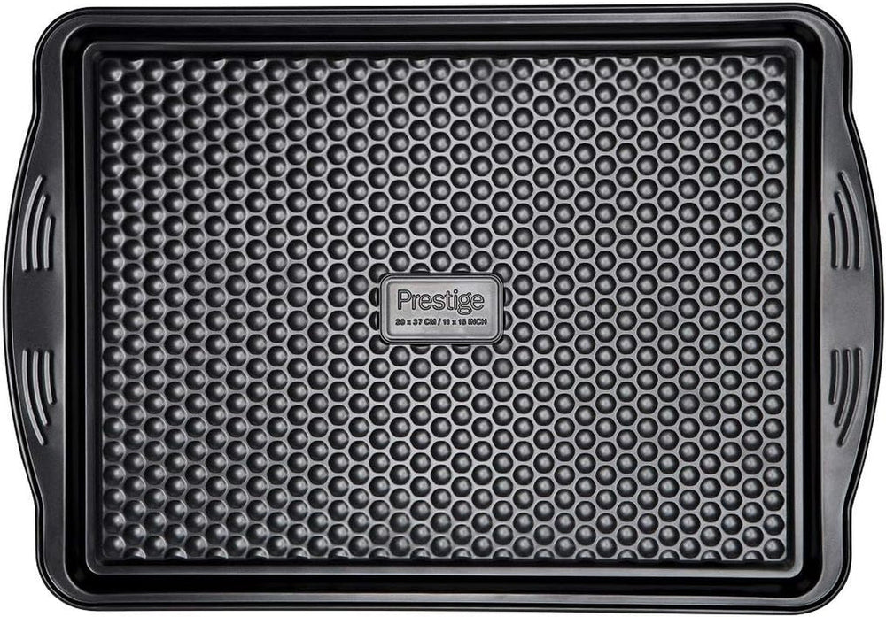 Prestige 48227 Aerolift Muffin Zinn, Carbon Steel, Schwarz Molds and baking trays Naty Shop Groß Backblech