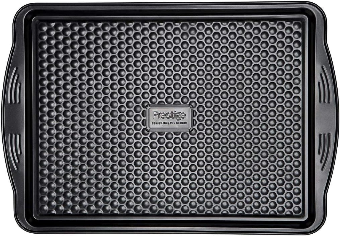 Prestige 48227 Aerolift Muffin Zinn, Carbon Steel, Schwarz Molds and baking trays Naty Shop Groß Backblech