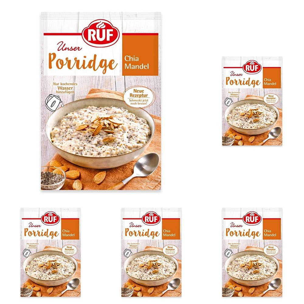 Terci de ovăz instant RUF cu căpșuni și vanilie, o masă de vară cu ovăz gata în 3 minute, 1 pliculeț x 65g