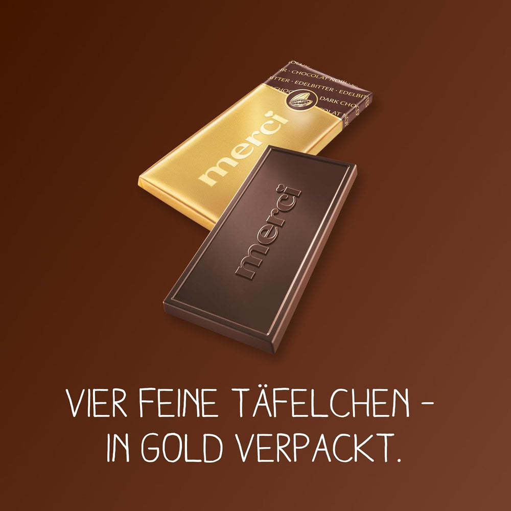 Dark chocolate bars 72% – 5 x 100 g – The finest dark chocolate squares – Chocolate wrapped in gold foil