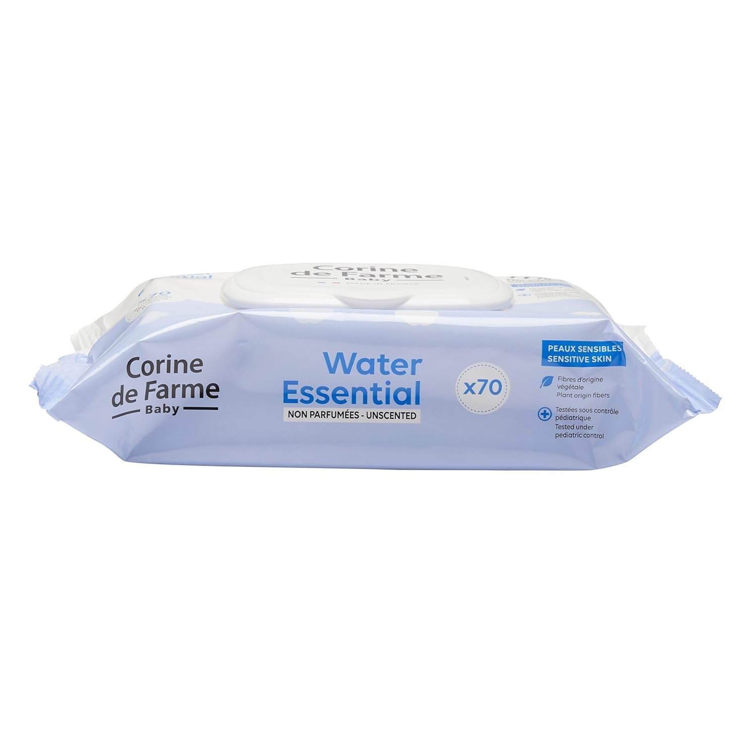 Change Water Essential Baby Wipes x70 - Plant Fiber Toiletry - 99% Ultra Purified Water - Hygiene From Birth - Resealable Lid