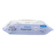 Change Water Essential Baby Wipes x70 - Plant Fiber Toiletry - 99% Ultra Purified Water - Hygiene From Birth - Resealable Lid