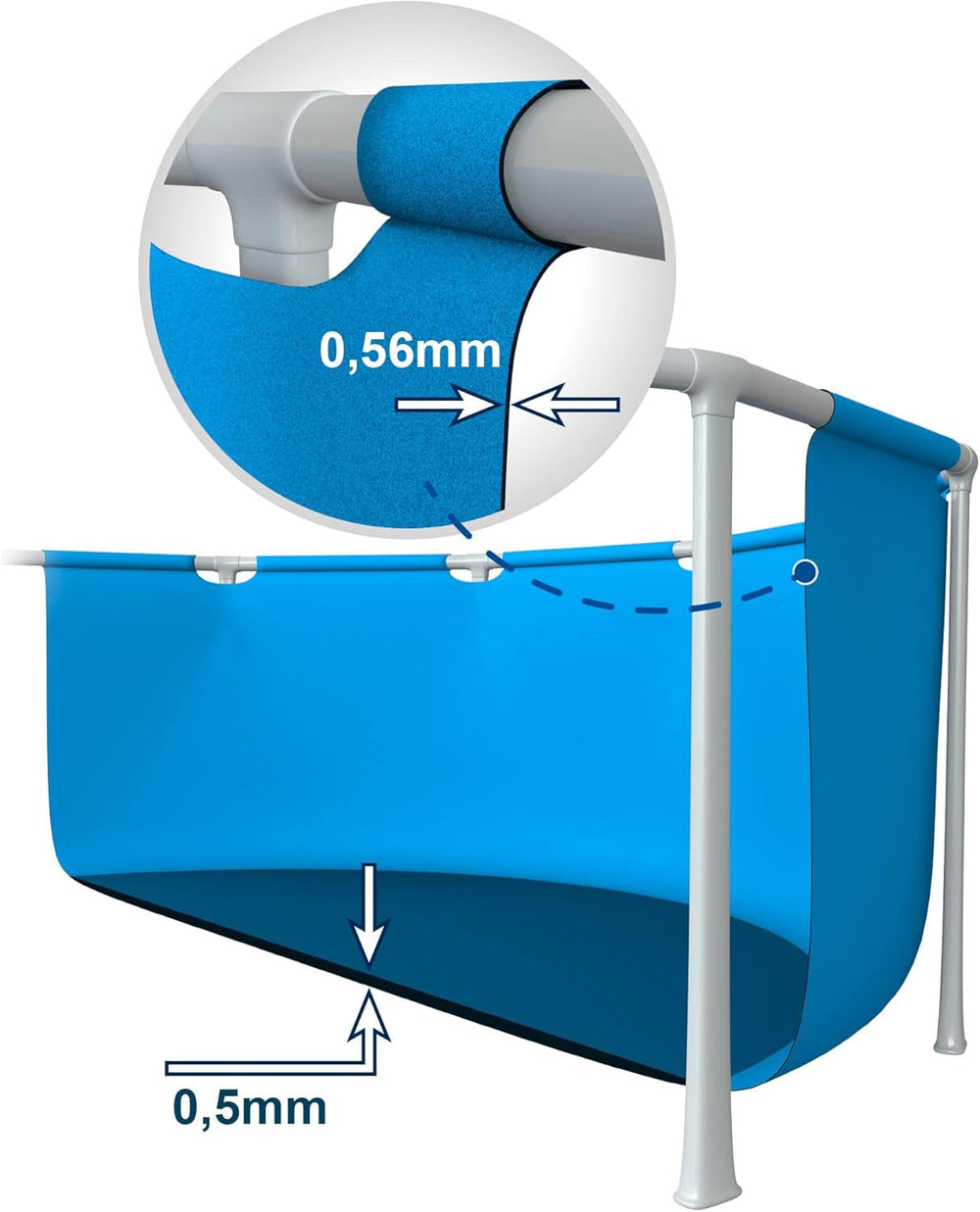 Intex 28266NP - Piscină supraterană dreptunghiulară cu cadru, 1662 L, oțel și PVC, roz, 220x150x60 cm