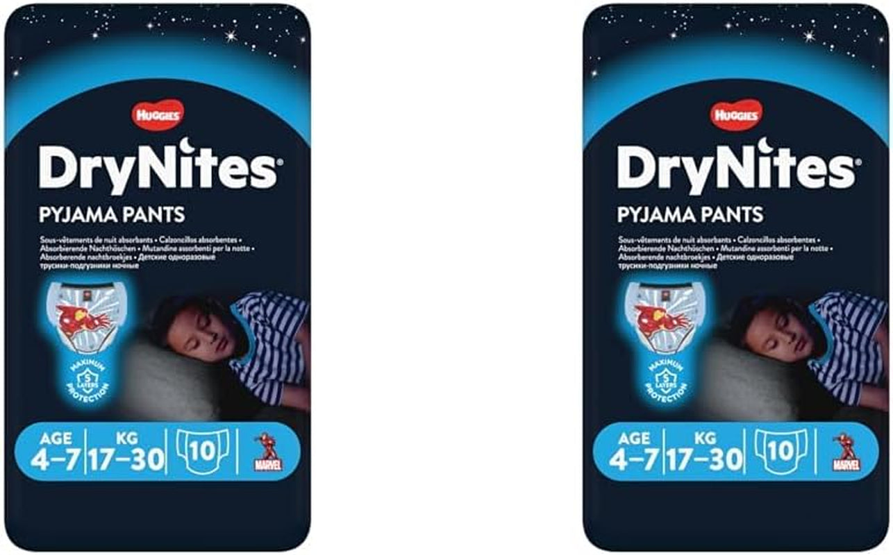 DryNites Absorbent Overnight Bedwetting Diapers for Boys 4-7 Years (17-30kg), Jumbo Monthly Pack, 64 Count