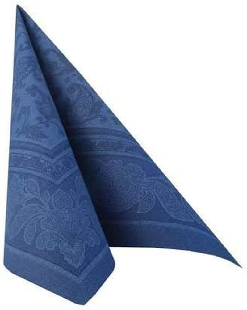 50 șervețele "Colecția ROYAL" 1/4 pliu 40 Cm X 40 Cm albastru închis "Ornamente"