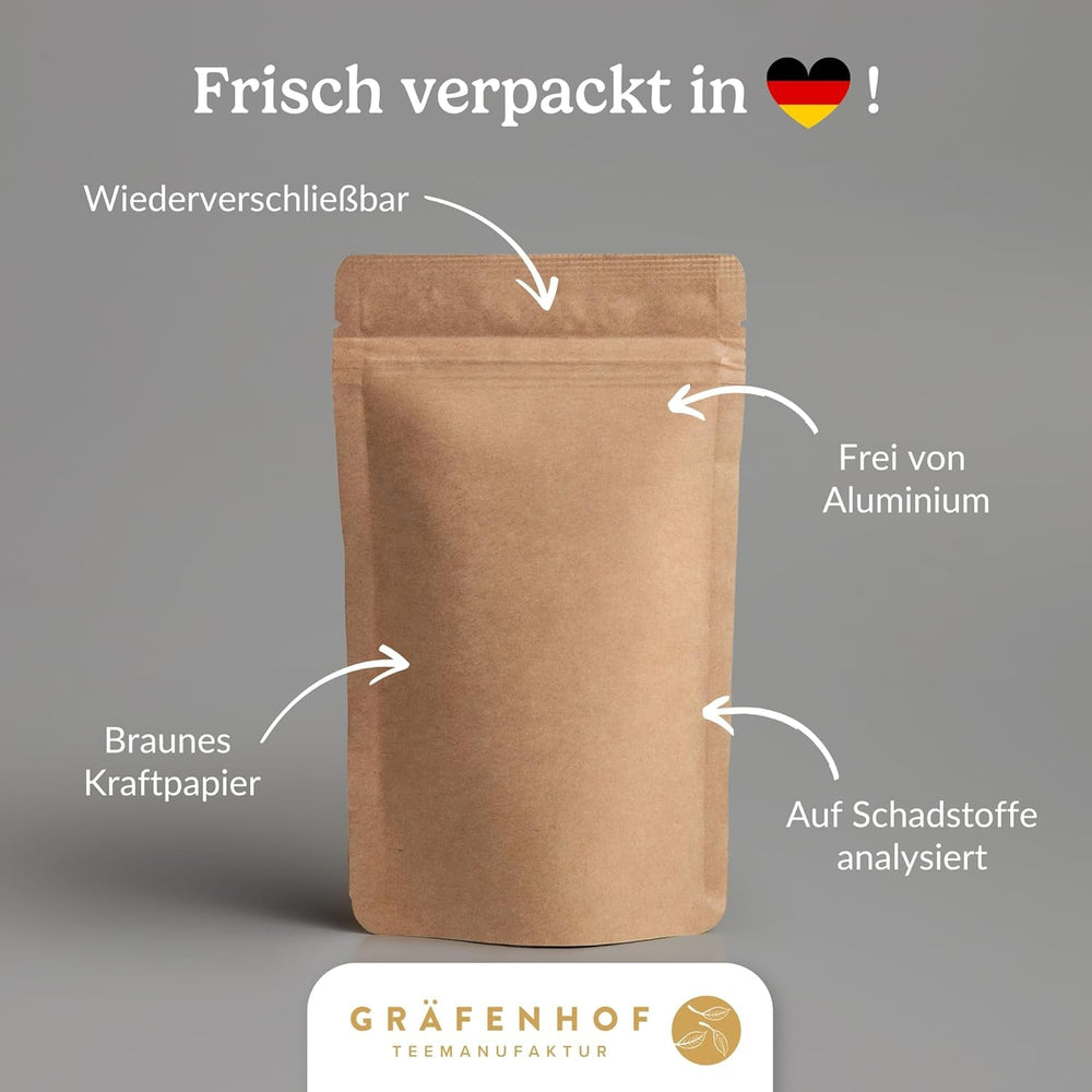 Ceai Yerba Mate Bio, originalul, 1 kg ceai mate vrac, conținut ridicat de cofeină, neprăjit, uscat la aer, analizat în laborator, frunze de mate ambalate în Germania, calitate premium Gräfenhof