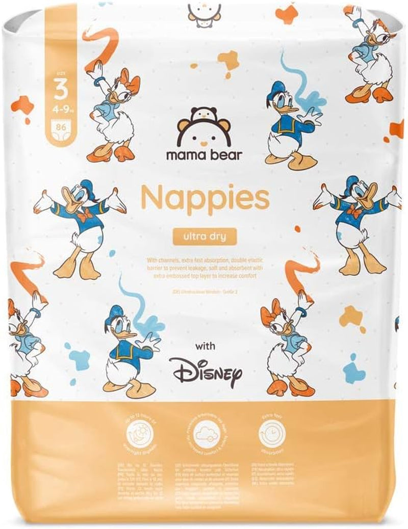 Marcă Amazon: Scutece Mama Bear Disney Ultra Dry, mărimea 3 (4-9 kg) - Cutie lunară, alb, 172 bucăți (2 pachete a câte 86)