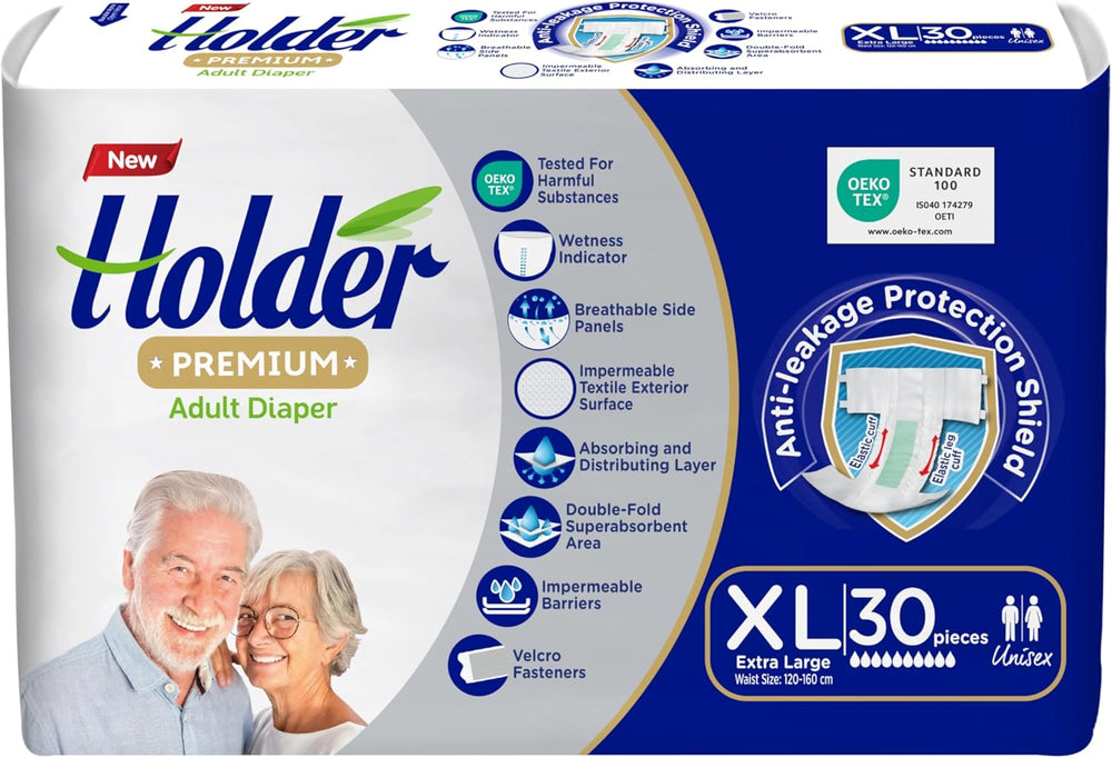 Adult Unisex Disposable Diapers Waterproof Absorbent Elastic Side Breathable Super Absorbent Double Layer Wetness Indicator 5 Star Dermatological Protection Medium