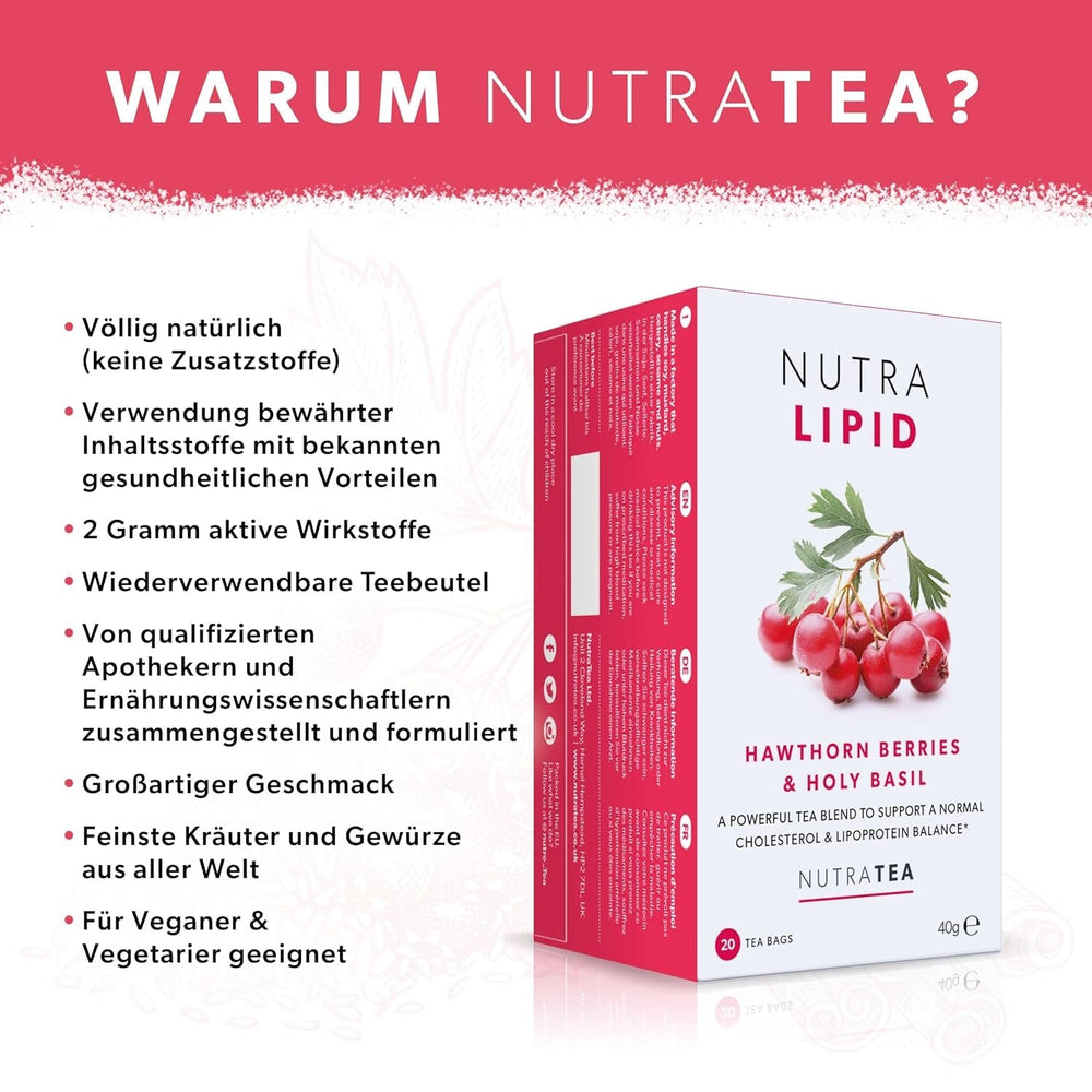 Nutra Tea NUTRALIPID, ceai pentru echilibrarea glicemiei Contribuie la menținerea nivelului glicemiei, ceai pentru slăbit Îmbunătățește metabolismul și poate suprima pofta de mâncare, 20 pliculețe de ceai reutilizabile