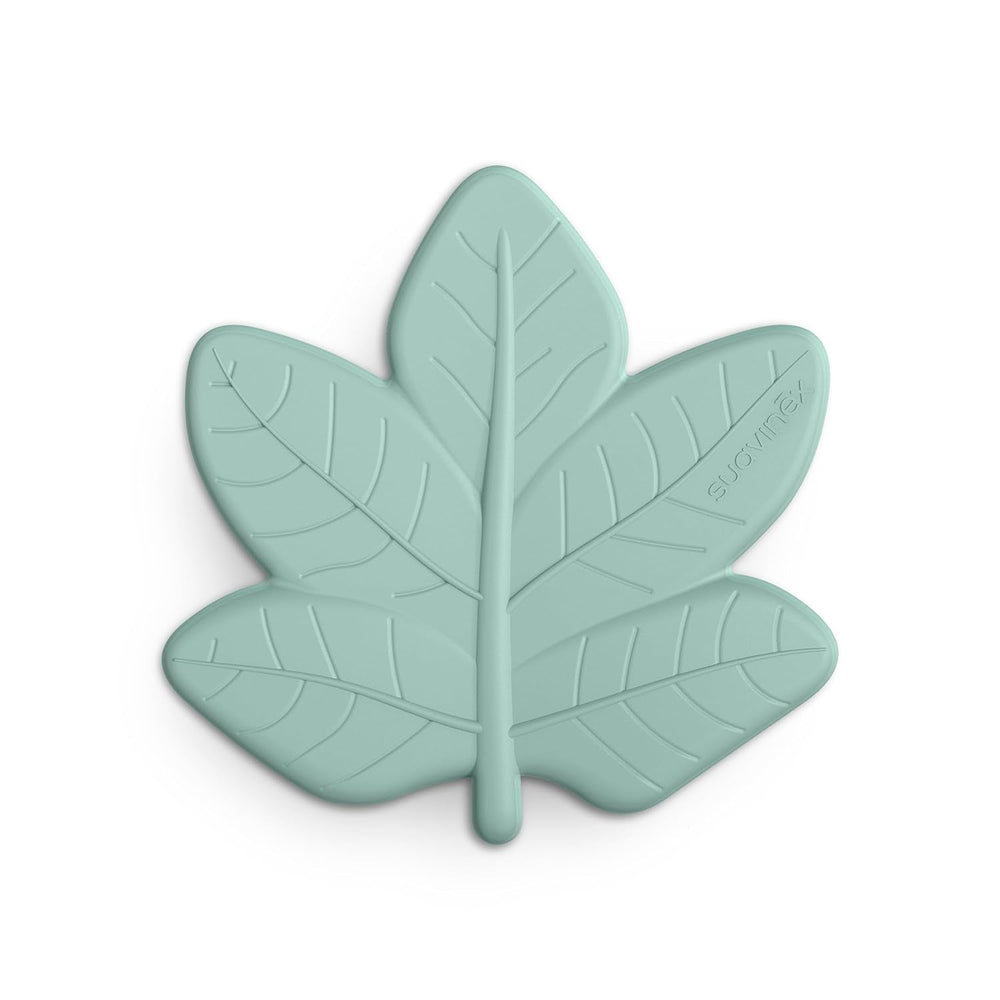 Suavinex, inel de dentiție din silicon dintr-o singură bucată. Moale, flexibil, sigur. Calmează și ameliorează gingiile bebelușului. Ergonomic, ușor de prins, cu textură/ușurare. Design cu pădure, Poezie, Verde