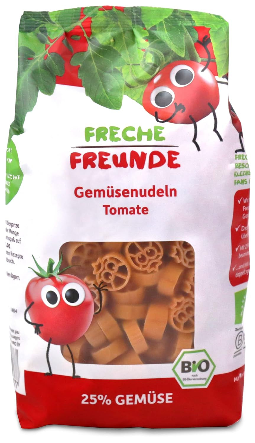 Freche Freunde Organic Vegetable Noodles 'Carrot' 25% Vegetable Content Vegan 6 Pack (6 x 300g)