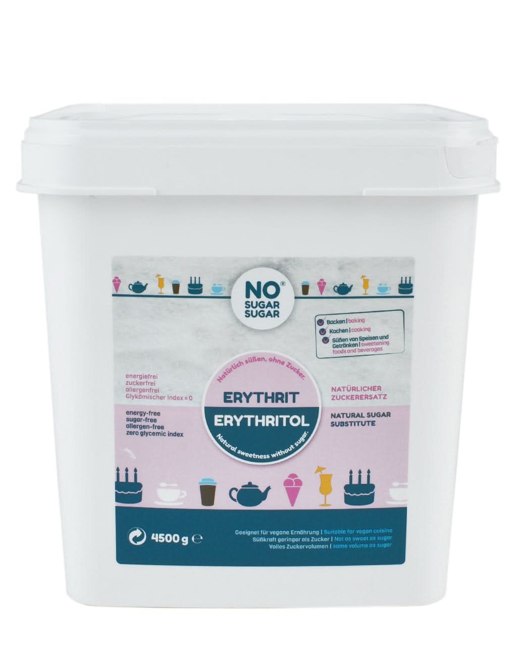 No Sugar, natural Erythritol without calories, usable as a sugar substitute, 4.5 Kg Sweeteners Naty Shop 4.5 Kg