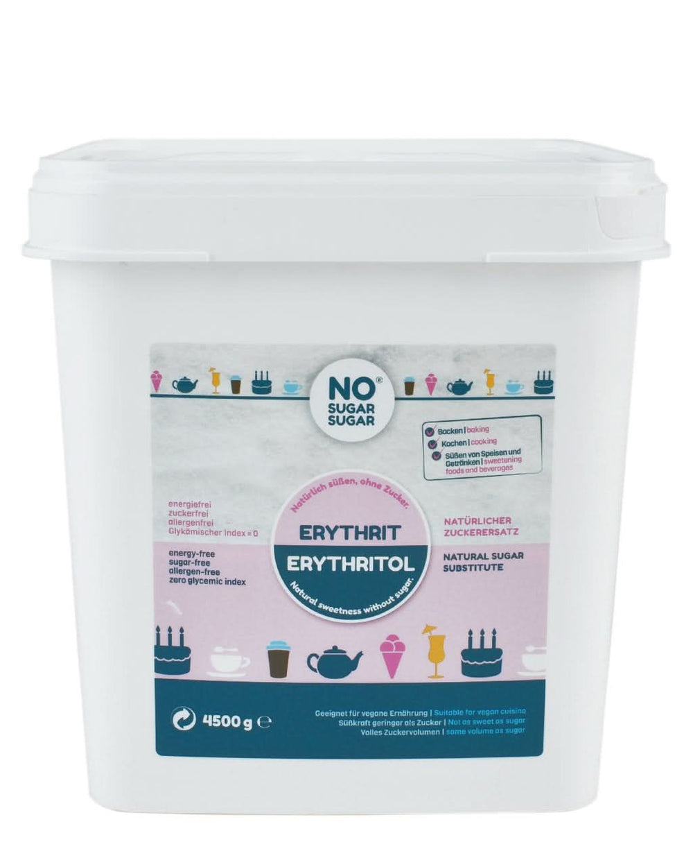 No Sugar, natural Erythritol without calories, usable as a sugar substitute, 4.5 Kg Sweeteners Naty Shop 4.5 Kg