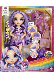 Păpușă Rainbow High Fashion cu Slime și Animal de Companie - Violet (Mov) - Păpușă Sclipitoare de 28 cm cu Slime Sclipitor, Animal de Companie Magic și Accesorii de Modă - Jucărie pentru Copii - Ideală pentru 4-12 Ani