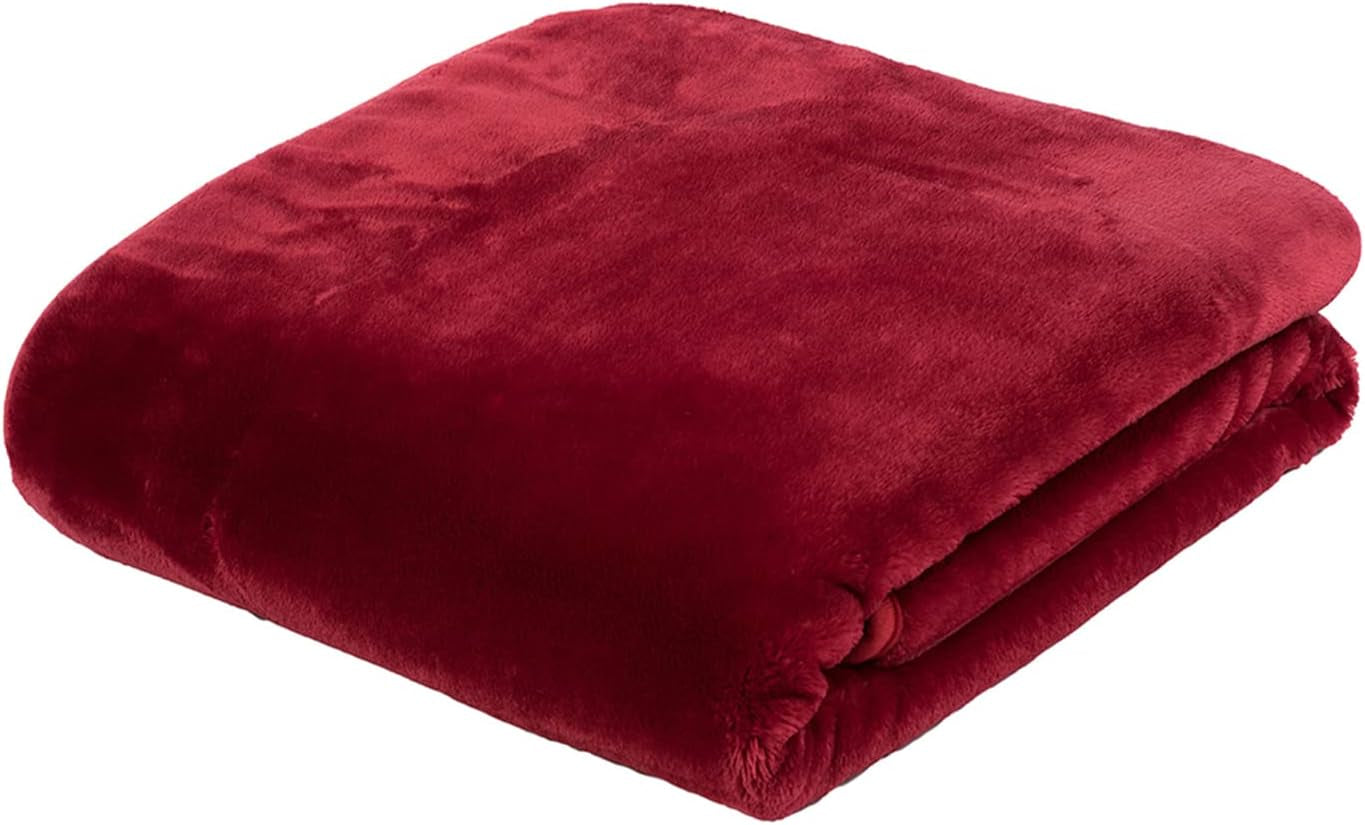 Gözze - Comfortable Blanket Premium Cashmere-Feeling, 500 G/M², 180 X 220 Cm - mustard Beds and Blankets Besuche den GÃ¶zze-Store Red 180 X 220 Cm