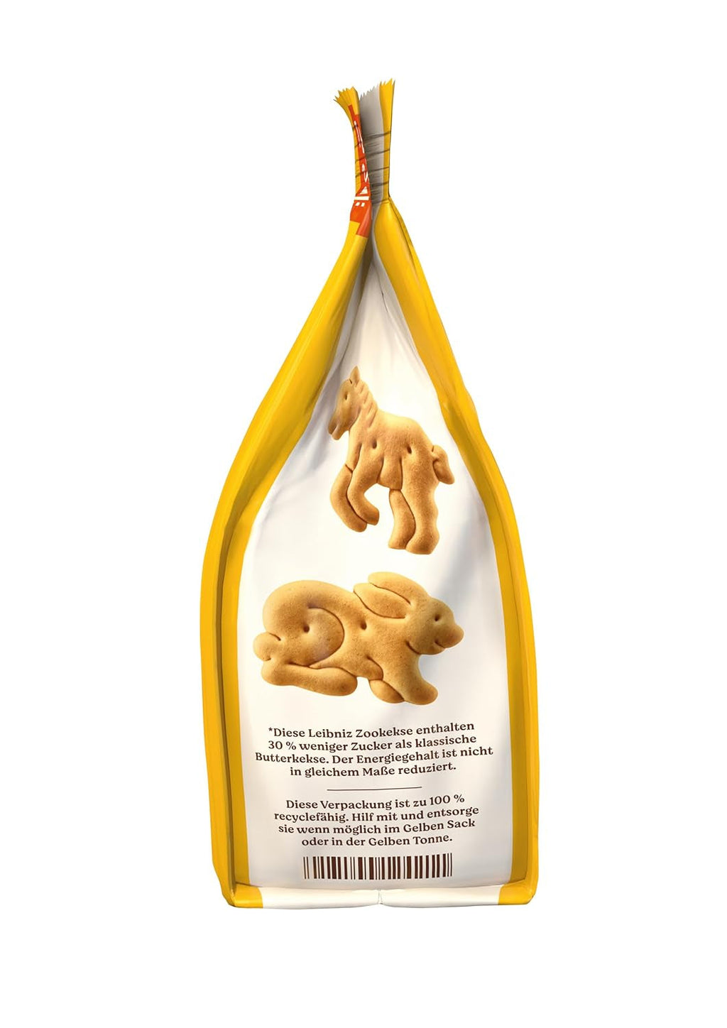 LEIBNIZ ZOO -30% Zahăr, Pachet de 12, Fursecuri cu unt cu motive animale, Fursecuri crocante cu mai puțin zahăr, Pachet vrac pentru stoc sau pentru vânzare (12 x 125 g)