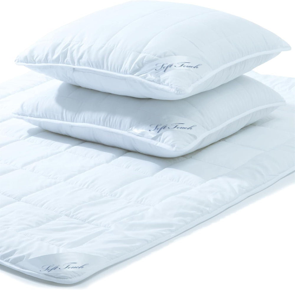 Aqua-Textil Soft Touch Set for children Duvet 100 X 135 Cm 250G and 350G with pillow 40 X 60 Cm 150G Duvet 4 seasons Climate control Oeko-Tex Duvets and quilts Naty Shop 200X240 Cm + 2X 80X80 Cm Winter