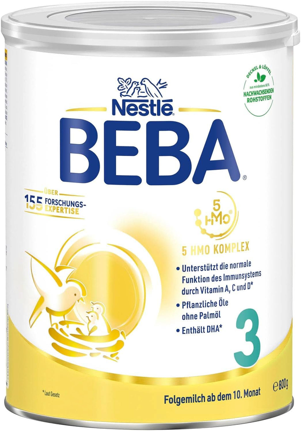 Nestlé BEBA 3 follow-on milk powder, follow-on formula from 10 months, pack of 3 (3 X 800G) Mother and Child Naty Shop