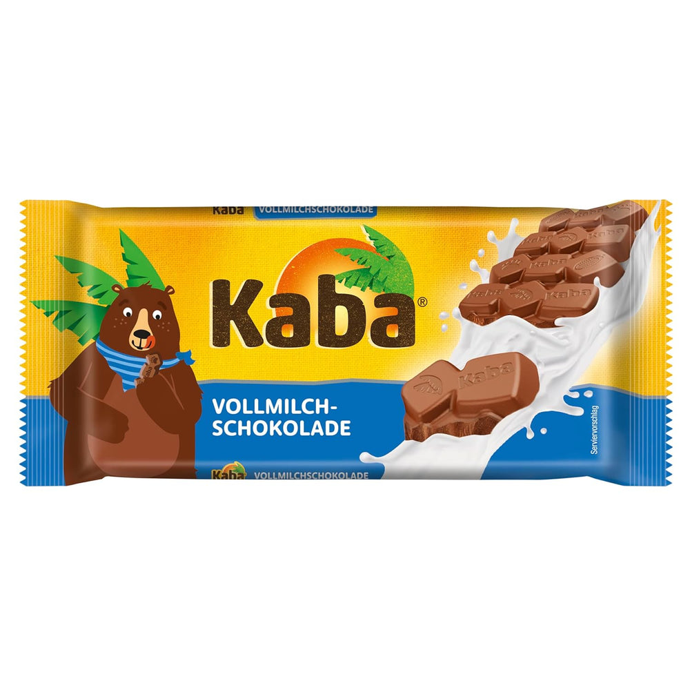 Kaba whole milk and milk cream chocolate, filled chocolate bar, 90g bar, melt-in-your-mouth chocolate with light milk cream and Kaba original flavor