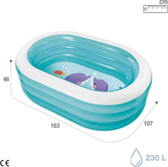 Intex 57482NP - Piscină ovală Whale (sortiment de modele), albastră, 163 cm L x 107 cm l x 46 cm H