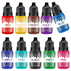 Fettlösliche Lebensmittelfarbe - 10 Farben Ölbasis Lebensmittelfarben Für Schokolade, Süssigkeit, Kuchen, Backen, Macaron - Konzentrierte Food Coloring Für Tortendeko, Buttercream, Fondant - Je 10Ml Naty Shop 10 Ml (10Er Pack)