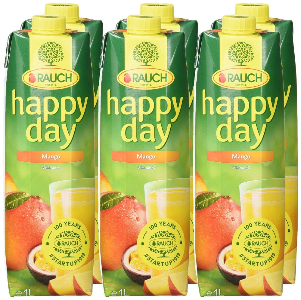 Rauch Happy Day Mango | Refined drink with passion fruit | A lot of vitamin C | 6 x 1 liter, Tetra Prisma Naty Shop