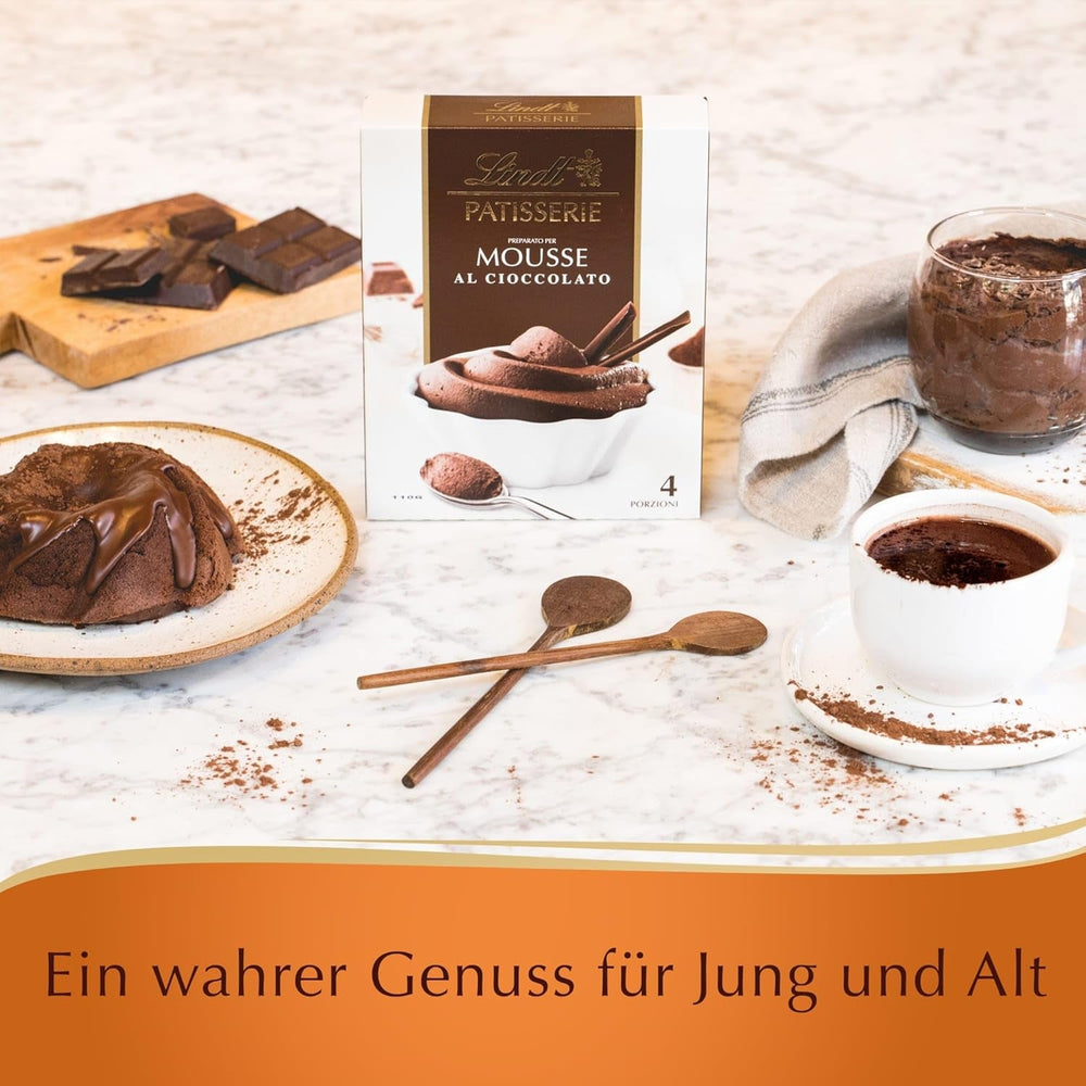Lindt Schokolade - PATISSERIE Mousse Au Chocolat | 6 X 110 G | Backmischung Für 4 Portionen Fluffige Mousse Al Cioccolato Aus Finester Schokolade | Patisserie | Backmix | Schokoladengeschenk Mix for baking and cooking Naty Shop