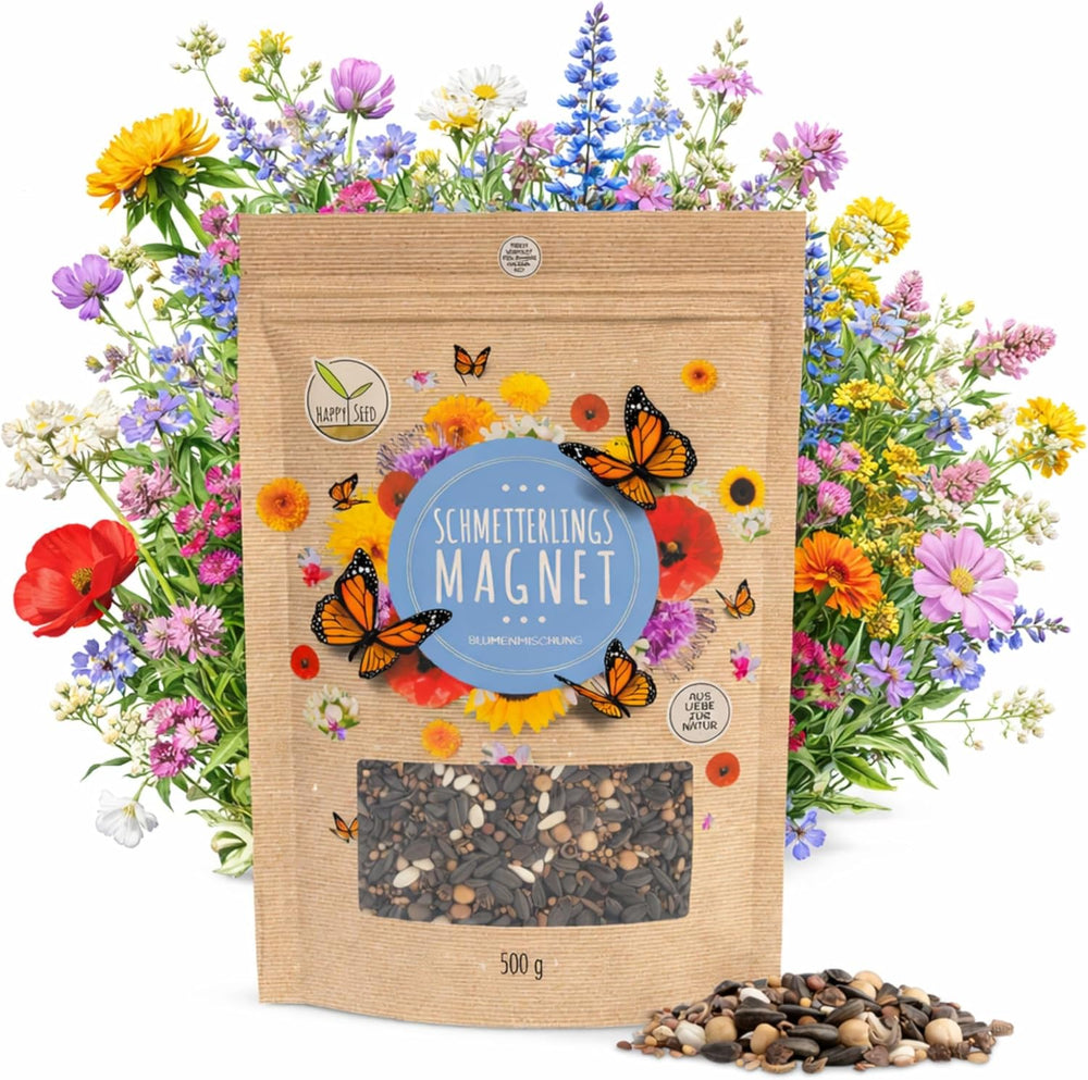 100g Butterfly Seeds for a Colorful Flower Meadow - Colorful and Nectar Rich Wild Flower Seed Mix for Butterflies