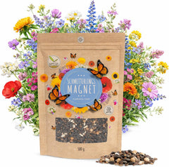 100g Semințe de fluturi pentru o pajiște cu flori colorate - Amestec de semințe de flori sălbatice colorate și bogate în nectar pentru fluturi