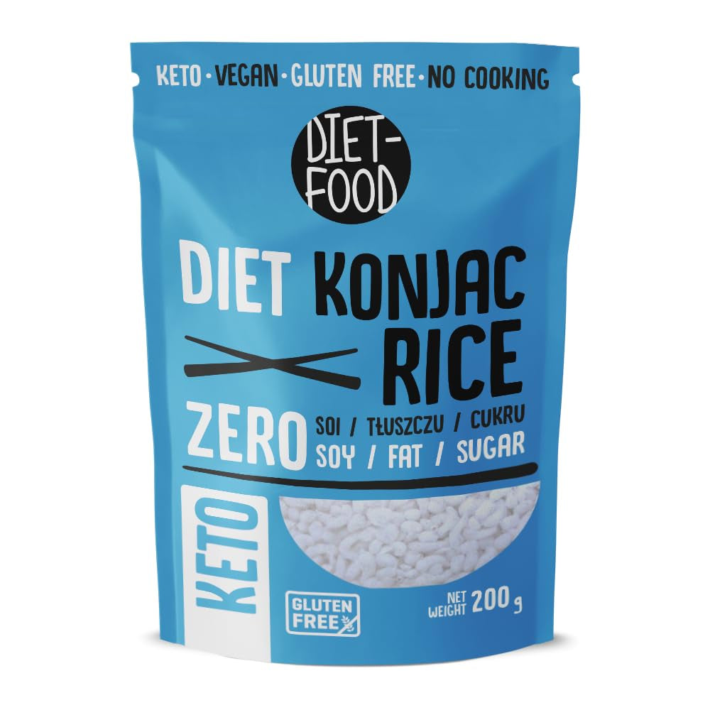 DIET-FOOD Instant Shirataki Konjac Rice, Low Carb, Low Calorie, Vegan, Fat Free, Soy Free, Gluten Free, Keto Friendly, Slimming Rice Noodles, 200 Grams
