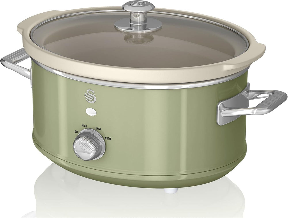 Swan Retro SF17021GRNEW Slow Cooker 3.5 liters, 200 W Slow Cooker Naty Shop Green