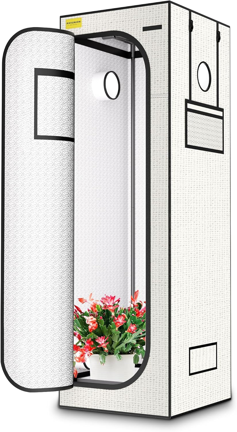 Grow Tent 60x60x180cm, Oxford 600D Material with Polyester Reflective Film, 22mm Steel Tubes, Vents and Viewing Windows, Grow Tents for Hydroponics, Greenhouses and Indoor Gardens