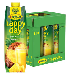 Rauch Happy Day Pineapple | Explosion of tropical flavors | Made from 100% concentrated pineapple juice | 6 x 1 liter, Tetra Prisma Alcohol-free drinks Naty Shop