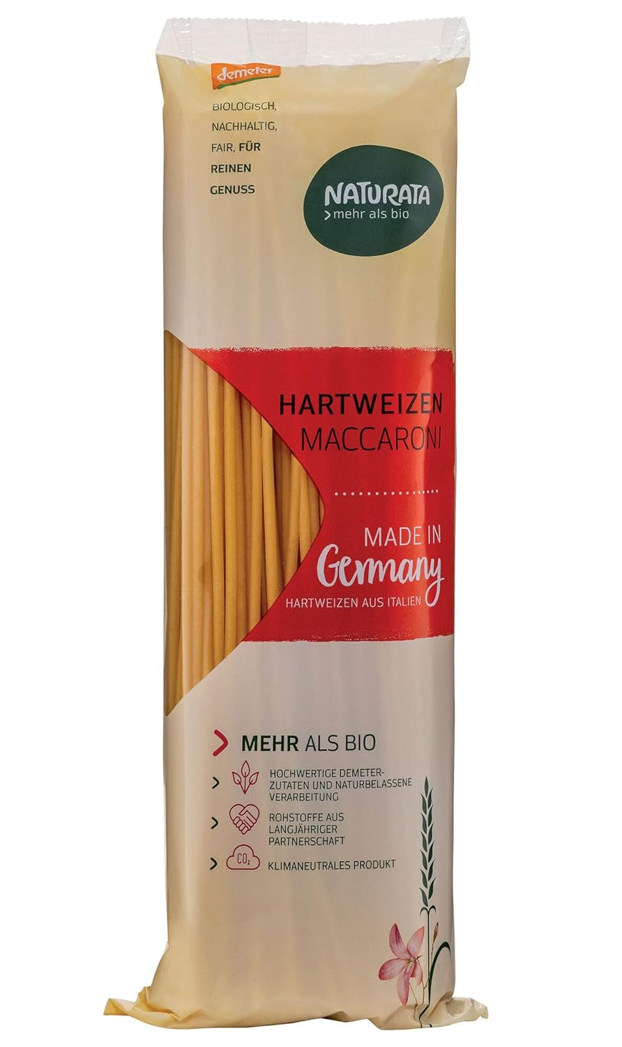 Macaroane lungi din grâu dur 500 g - Demeter -