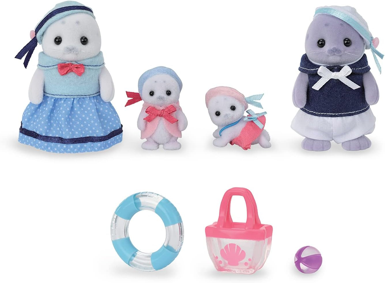 Sylvanian Families - 5759 Familia Seal, figură de animal, jucărie detaliată pentru copii cu vârsta de peste 3 ani Papusi Naty Shop