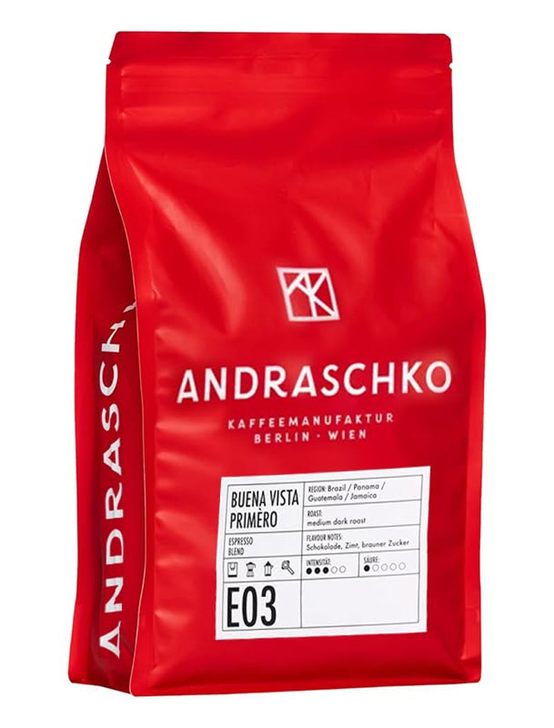 Buena Vista Primèro Espresso Blend - 100 % Arabica Kaffee aus Jamaica, Guatemala, Panama & Brasilien - Berliner Röstung, ausgewogen-luxuriös, Espresso für Genießer & Gastronomie